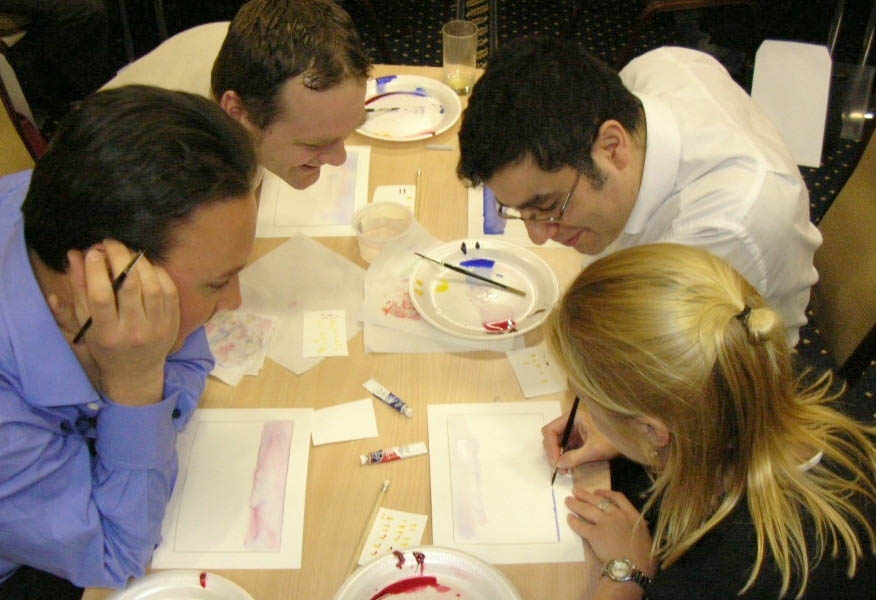 Art challenge team building game for corporate events - we run events for corporate clients in London,  Surrey and the home counties for staff days